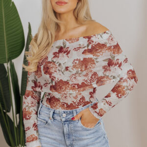 Body Rosa Floral Manga Larga