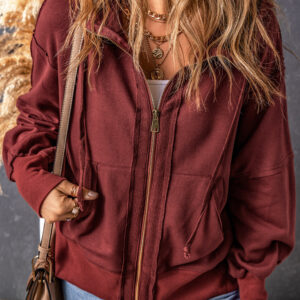 Hoodie Marrón Costura Vista