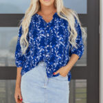 Blusa Azul Manga Pulsera