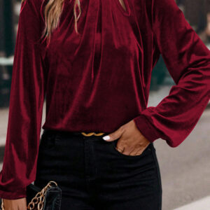 Blusa Rosa Dahlia Con Recorte Manga Larga