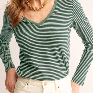 Top Verde a Rayas Escote V