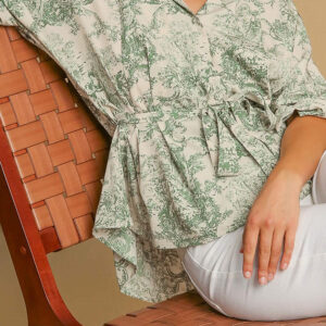 Camisa Verde Manga 3/4