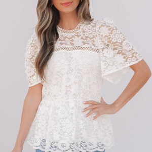 Blusa Blanco Floral Manga Corta