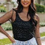 Top Negro Con Strass