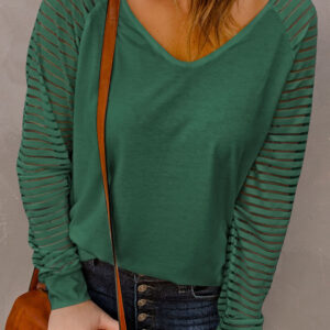 Top Verde Transparencia Escote V