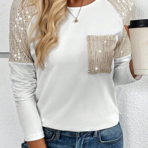 Top Blanco Con Lentejuelas