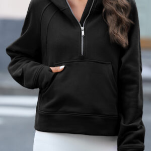 Hoodie Negro Con Cierre