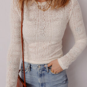 Top Gris Azulado Transparencia Corto