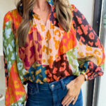 Blusa Naranja Plisado