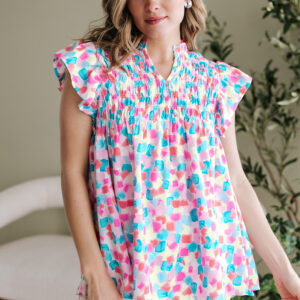 Blusa Azul Celeste Con Volados
