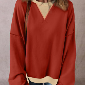 Buzo Rojo Arcilla Combinado Oversize