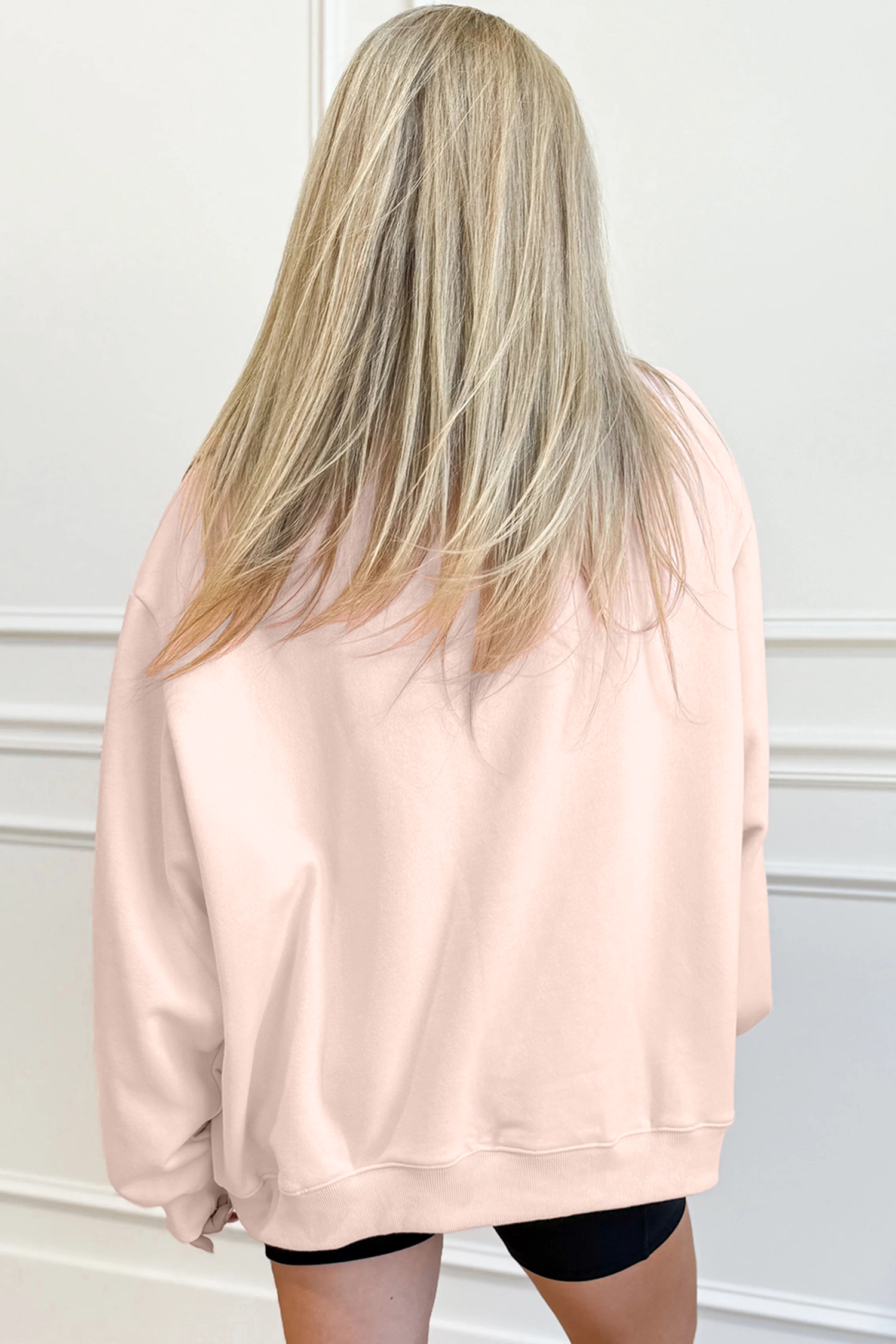 Buzo Rosa Claro Bordado Oversize Cuello Alto - Image 2