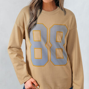 Top Caqui Estampado con Texto Oversize