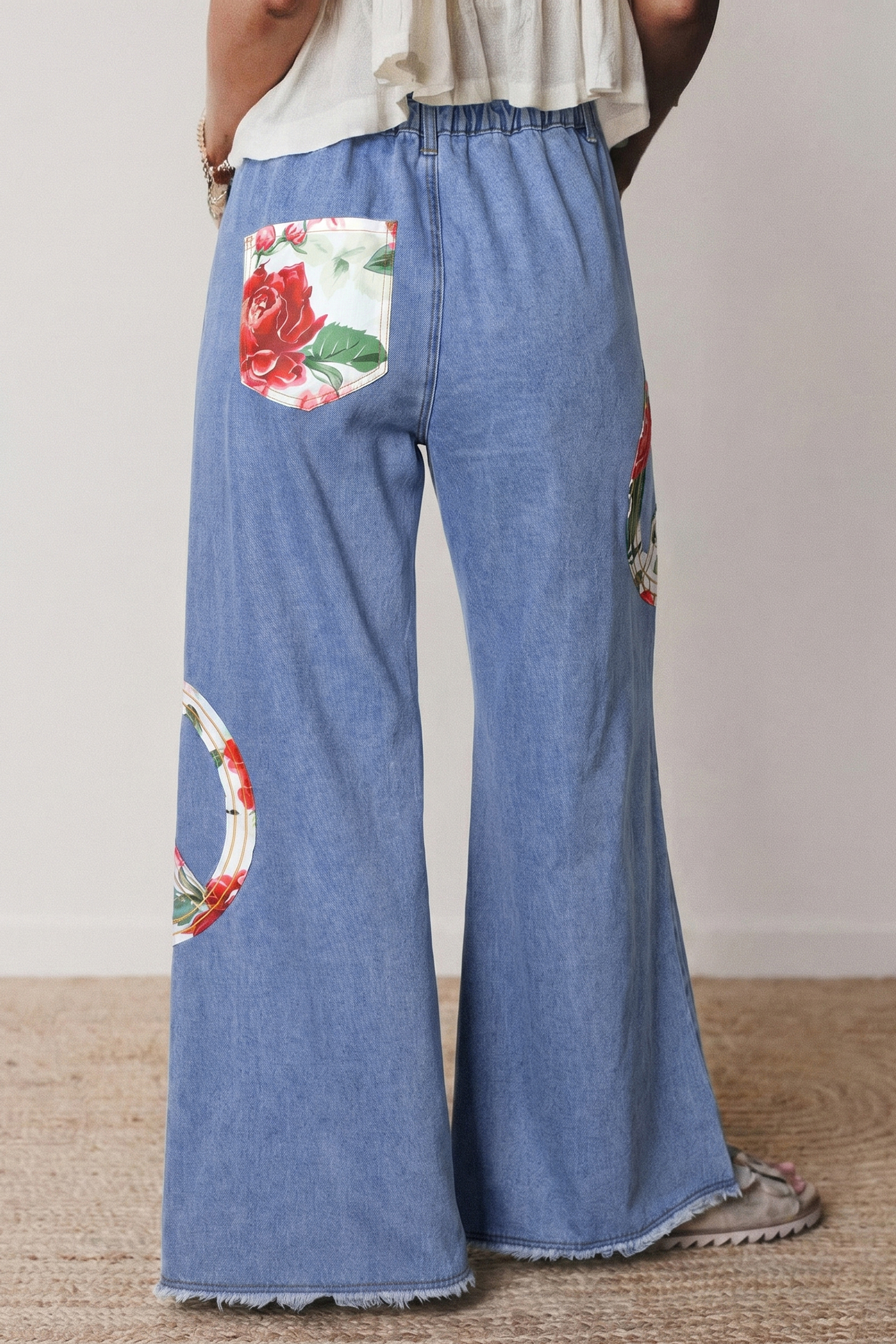 Jean Nomeolvides Floral Peace Símbolo Bordado Aplicado - Image 2
