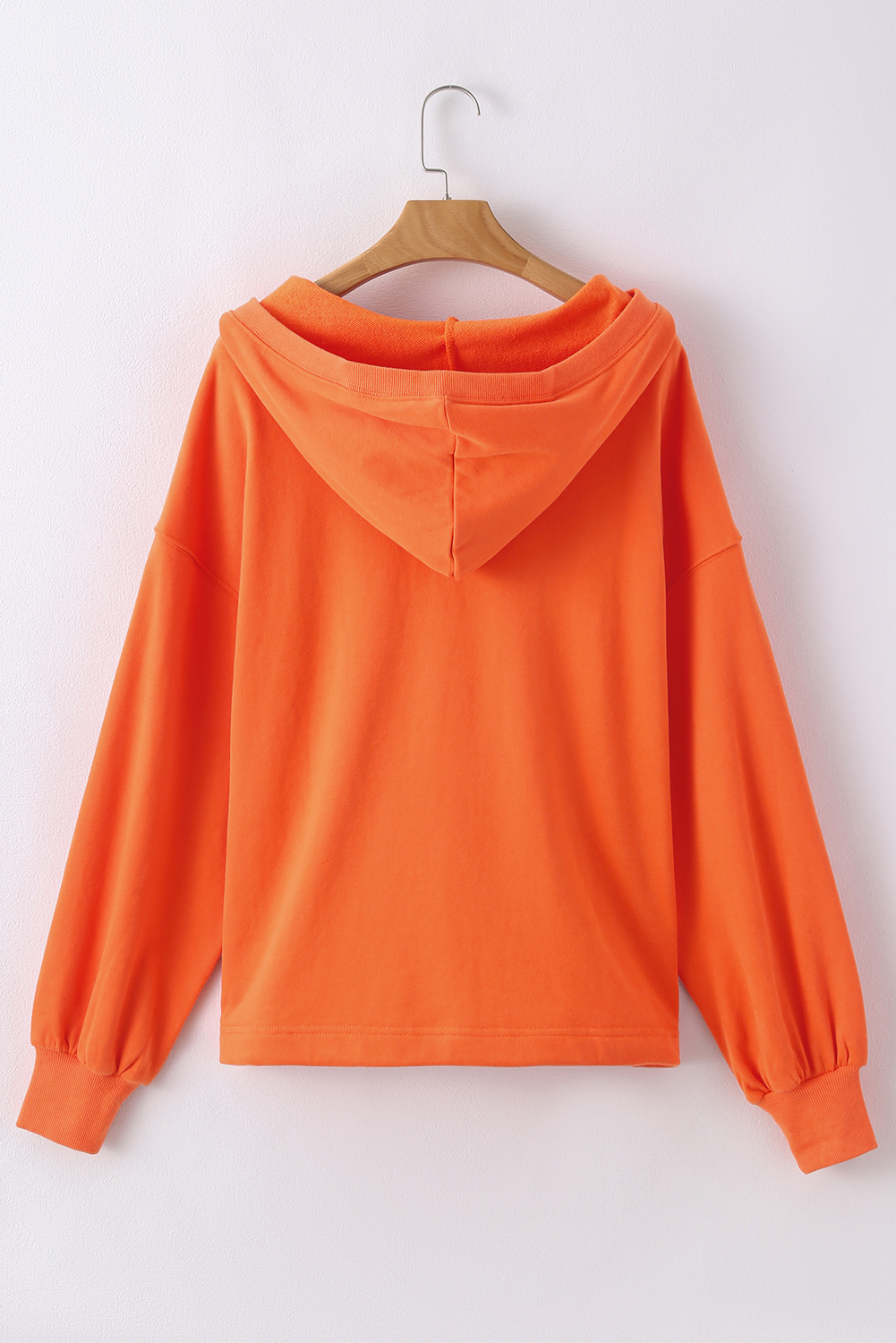Hoodie Naranja Bolsillo Canguro Oversize Con Cierre - Image 6