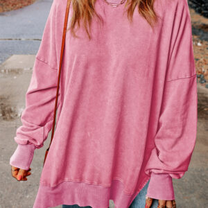 Buzo Rosa Acanalado Oversize