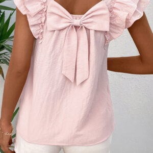 Blusa Rosa Suave Con Nudo