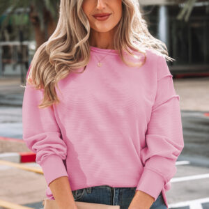 Top Rosa Acanalado Holgado