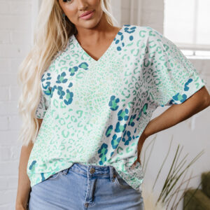 Blusa Verde Manga Corta Escote V