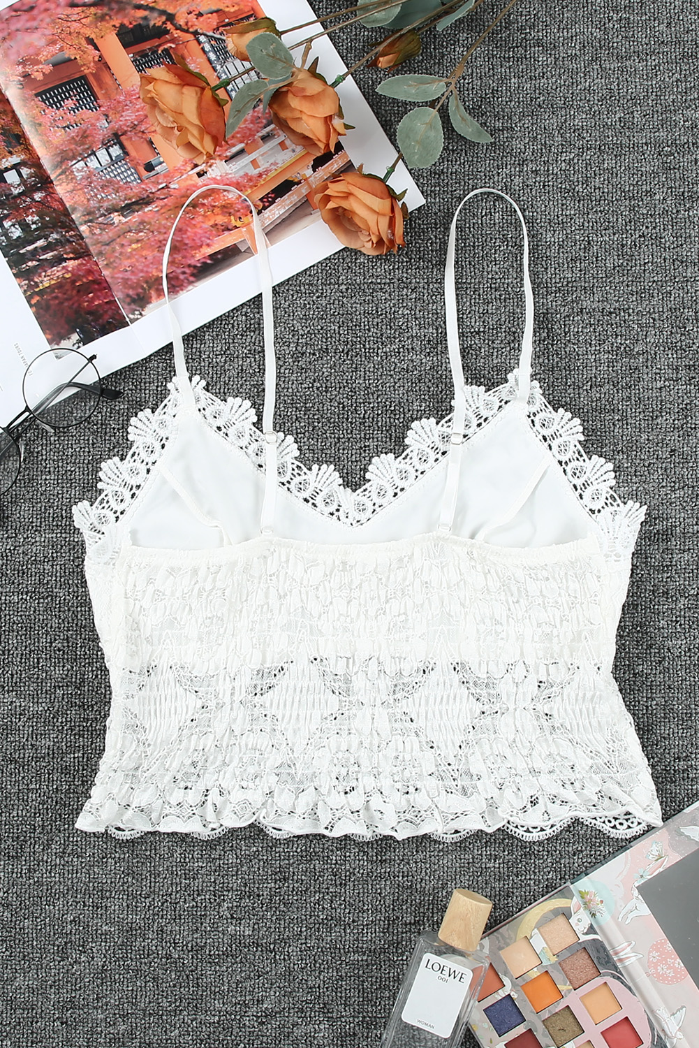 Top Corto Blanco Encaje Tipo Bralette - Image 5