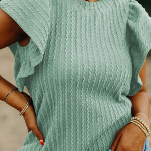 Blusa Jade Con Textura Manga Volado