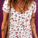 Blusa Blanco Floral Manga Corta