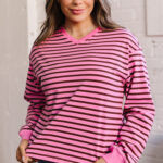 Top Rosa a Rayas Escote V
