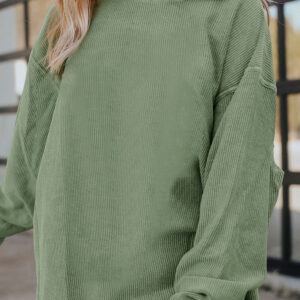 Buzo Verde Pasto Acanalado Oversize