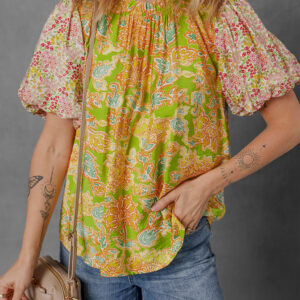 Blusa Multicolor Manga Globo
