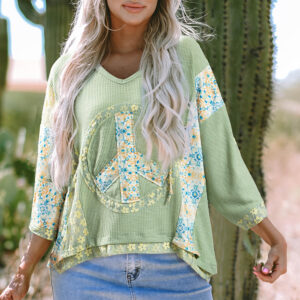 Hoodie Aqua Floral Oversize