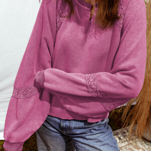 Buzo Rojo Rosado Patchwork Holgado Cuello Solapa