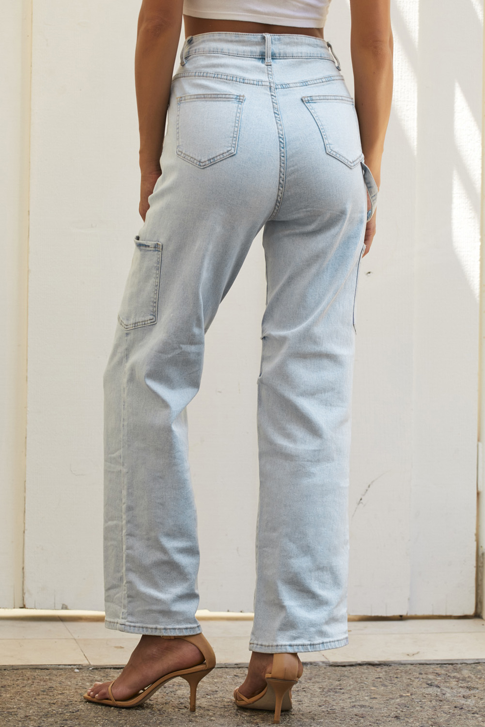 Jean Celeste Multicolor Con Bolsillos Y2K Urbano Moda - Image 2