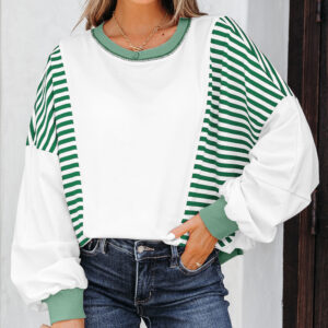 Buzo Verde a Rayas Patchwork Oversize