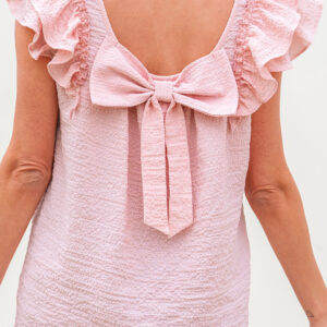 Blusa Rosa Suave Con Nudo
