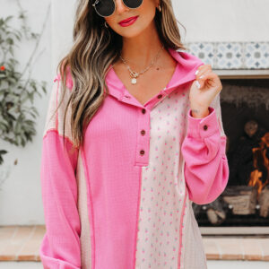 Hoodie Rosa Patchwork Oversize