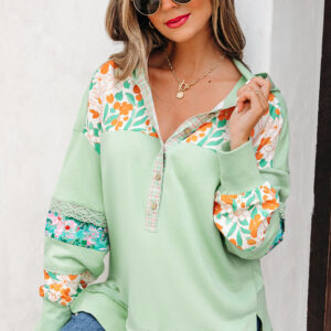 Hoodie Aqua Encaje