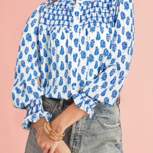 Camisa Azul Celeste Floral
