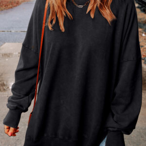 Buzo Negro Acanalado Oversize