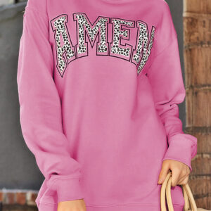 Buzo Rosa Estampado con Texto Oversize