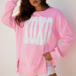 Buzo Rosa Estampado Holgado