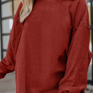 Buzo Rojo Intenso Acanalado Oversize