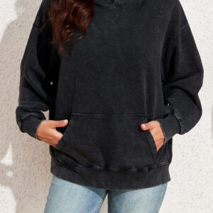 Hoodie Negro Bolsillo Canguro