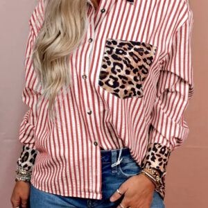 Camisa Rojo Intenso A Rayas