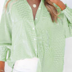 Camisa Verde Pasto A Rayas Suelta