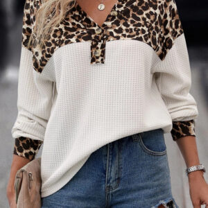 Top Blanco Tejido Waffle Escote V