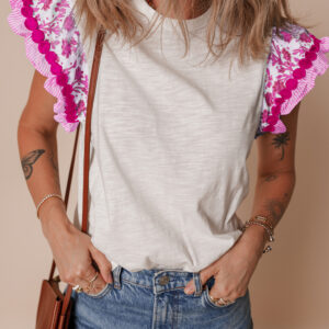 Blusa Rosa Manga Volado
