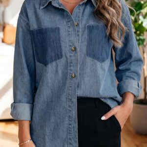 Camisa Azul Celeste Con Botones