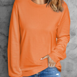 Top Naranja Cuello Redondo