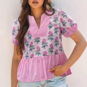 Blusa Rosa Con Volados