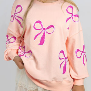 Buzo Damasco Rosa Hombro Caído Oversize